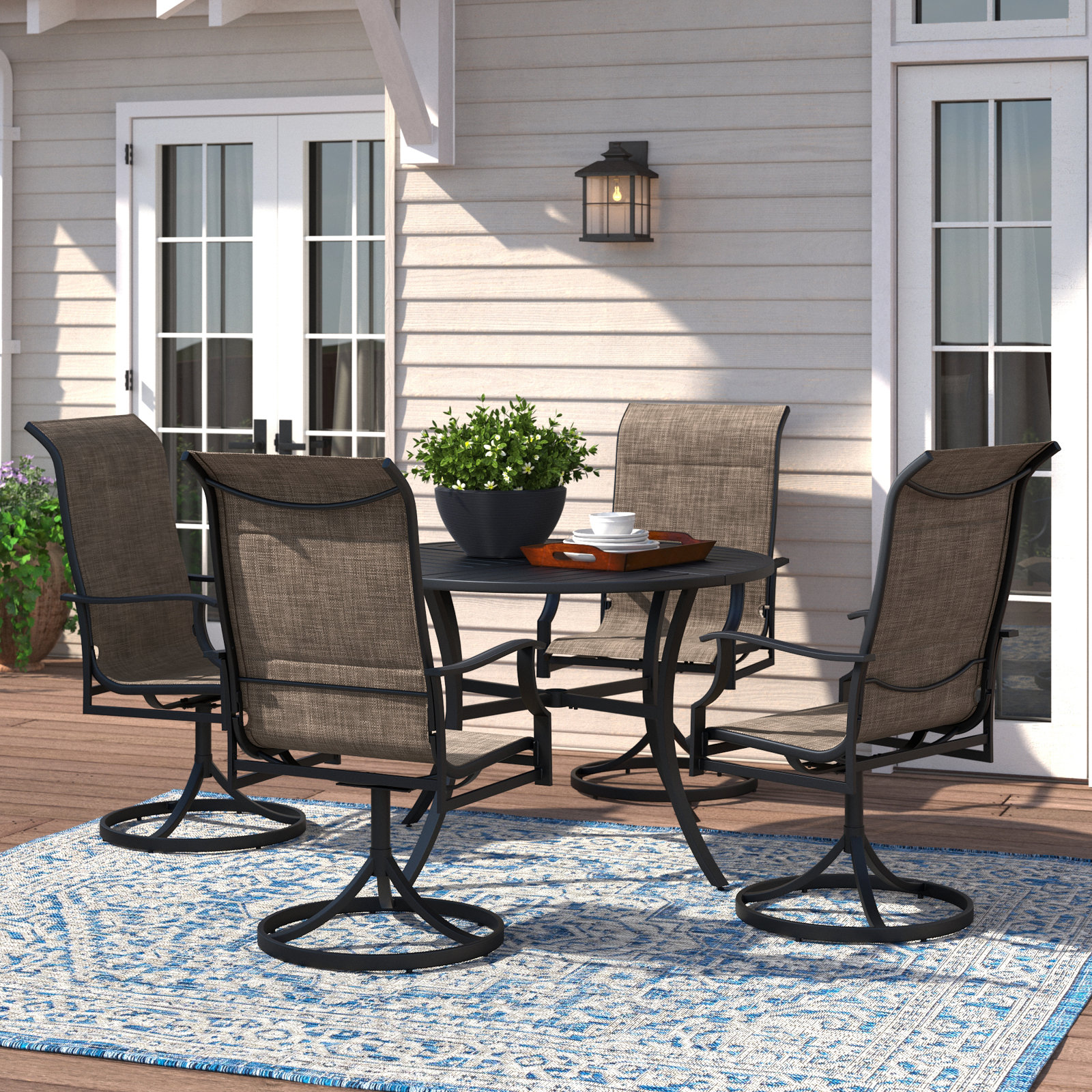 Lark Manor Milnor Round 4 - Person Outdoor Dining Set & Reviews